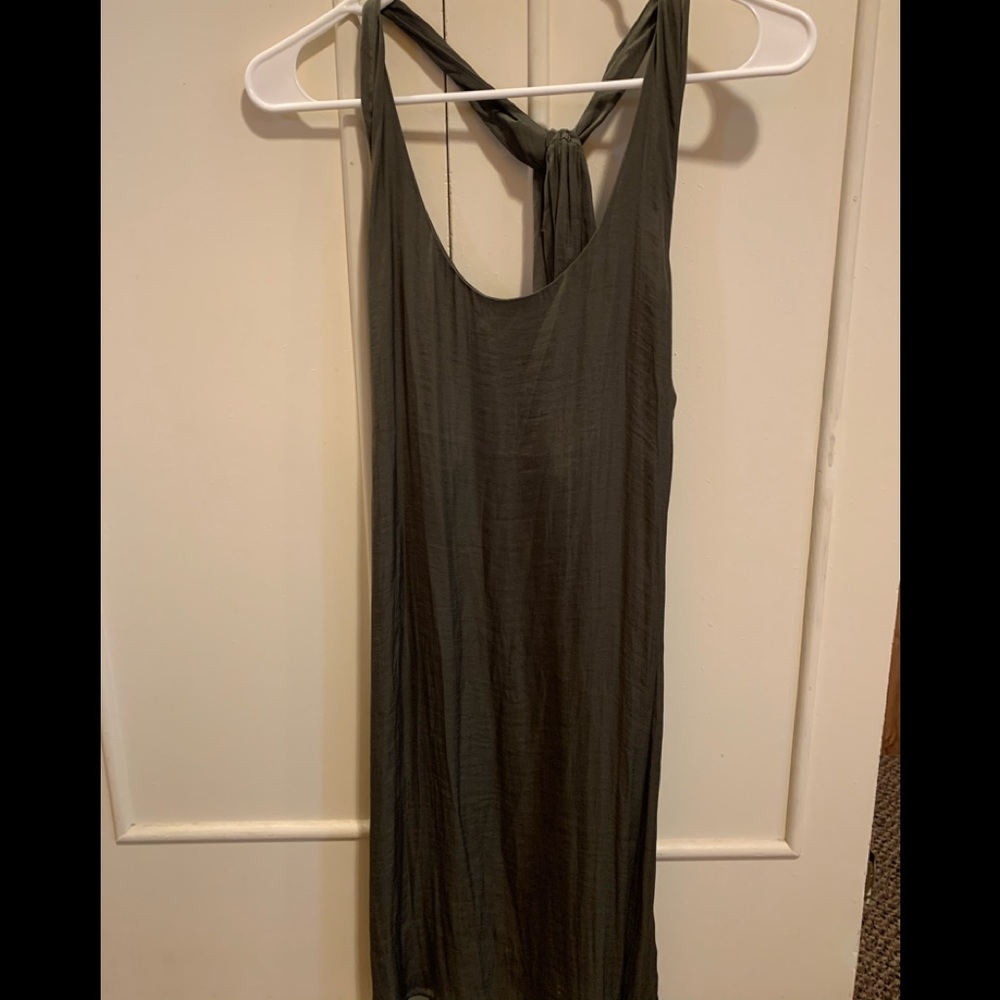 Army green silk dress! Very light weight.